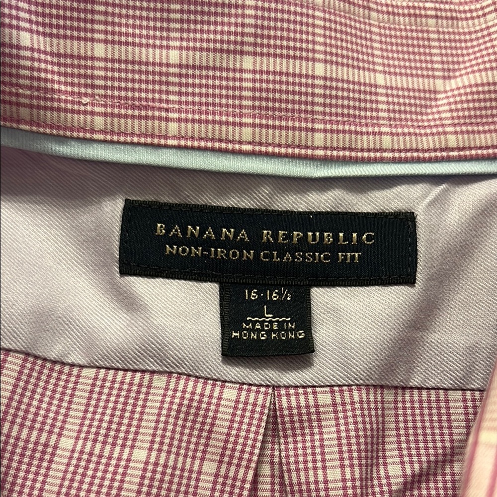Banana Republic Pink Plaid Shirt